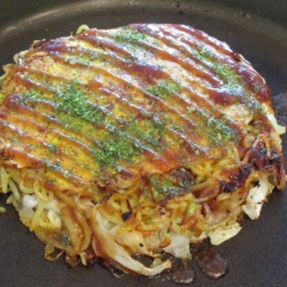 ホットプレートは温度調節も、お好み焼きを裏返すのも簡単で便利ですよね(^_-)-☆
キャベツたっぷりで、食べごたえもあり、とても美味しかったです♪